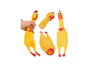 Squeaky Dog Chew Toy - Rubber Chicken